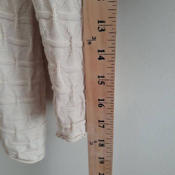 Sigrid Olsen Open Cardigan Womens Small Beige Knit Embroidered Neckline Tie - Picture 9 of 12